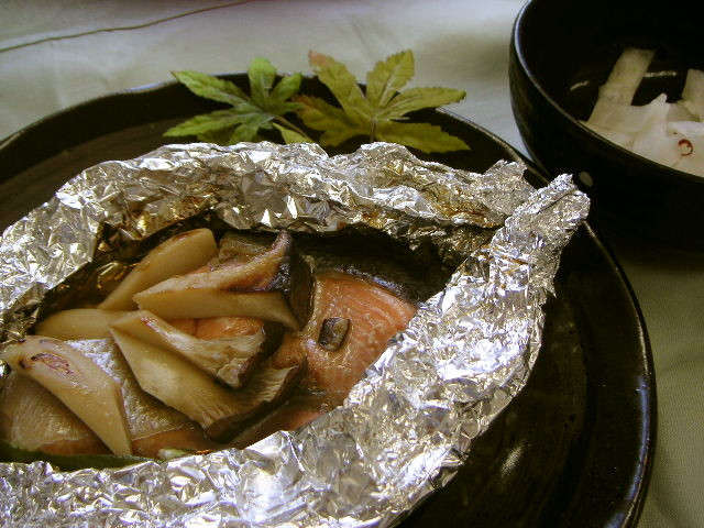 鮭のホイル焼き（健康食）の画像