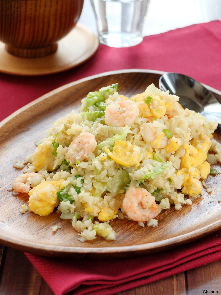 低糖質☆カリフラワーライスの海老炒飯！の画像