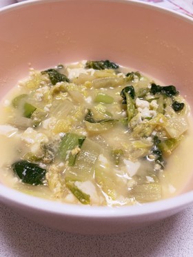 白菜とチンゲンサイのだし煮(給食風)