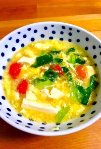 【めちゃ簡単】ニンニク香るトマト卵スープ