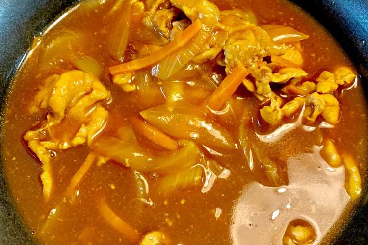 カレーフレークでダシ濃いめのカレーうどん レシピ 作り方 By まき2ママ クックパッド