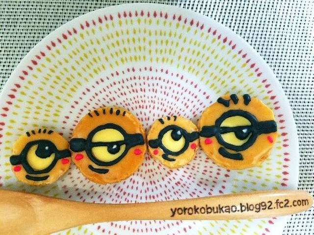 チーズおかきdeミニオンデコバレンタイン レシピ 作り方 By