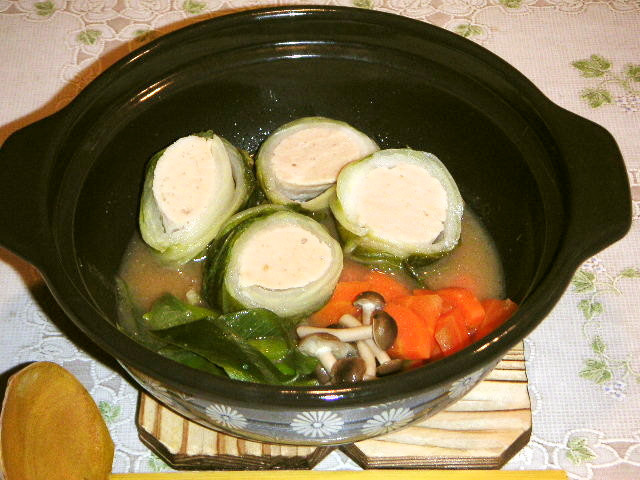 ロール白菜味噌仕立て（健康食）の画像