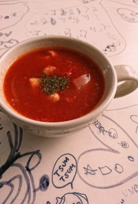 鶏胸肉と玉ねぎの簡単トマトスープ｡+☆