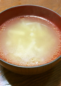手羽先の燻製の骨使用、大根のスープ