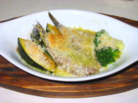 イワシと野菜のアーモンドパン粉焼き♫♬