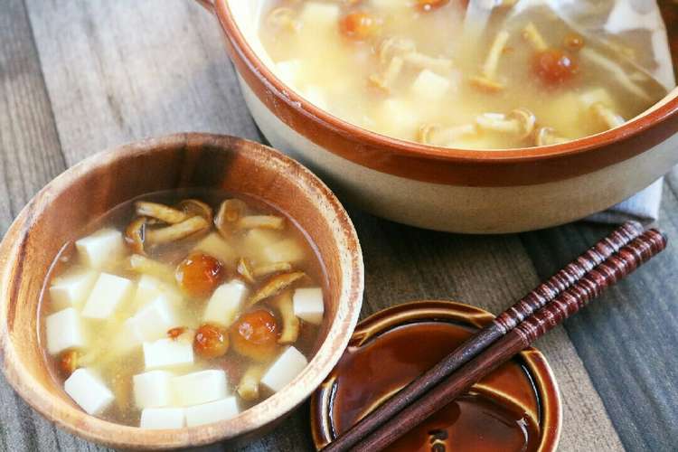 ガスを使わない土鍋でチンするなめこ汁 レシピ 作り方 By いるかのしっぽ237 クックパッド 簡単おいしいみんなのレシピが353万品