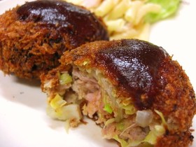 ちょっぴりヘルシー♪豚小間肉のメンチカツ