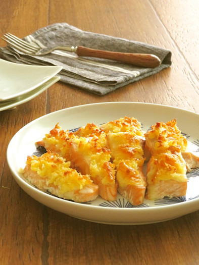 トースターで簡単☆鮭のマヨチーズパン粉焼の写真