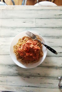 １０分で昼食開始！ツナトマトスパゲッティ