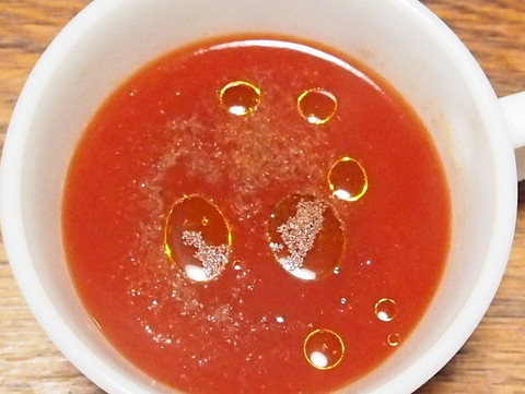 レンジで簡単あたたかトマトスープの画像