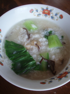 シーフードと青梗菜の中華粥♪
