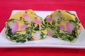 レンジde簡単★ワカメと卵の茶巾蒸し