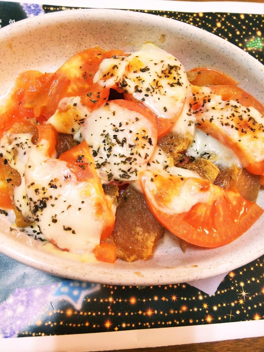 干し芋アレンジ☆干し芋トマトのチーズ焼きの画像