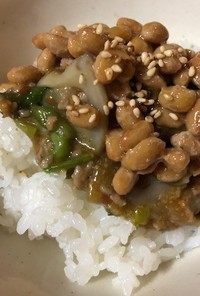 納豆とレンコン入り麻婆豆腐ご飯