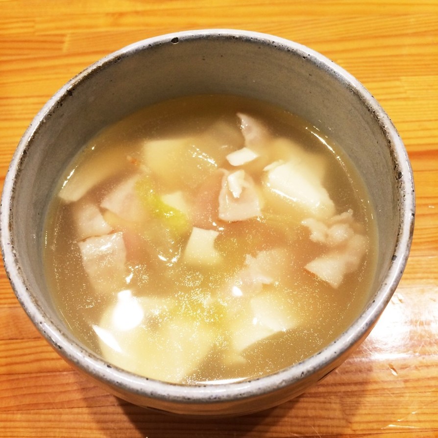 ベーコンが決め手★豆腐のコンソメスープの画像