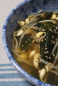 つわりレシピ！もやしとわかめの中華スープ