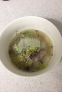 白菜とさばの水煮の生姜スープ