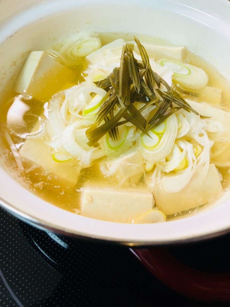 大根おろし汁で☆温かいお豆腐スープの画像