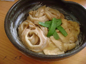 車麩と油揚げの煮物