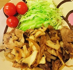 豚肉とエリンギのしょうが焼き