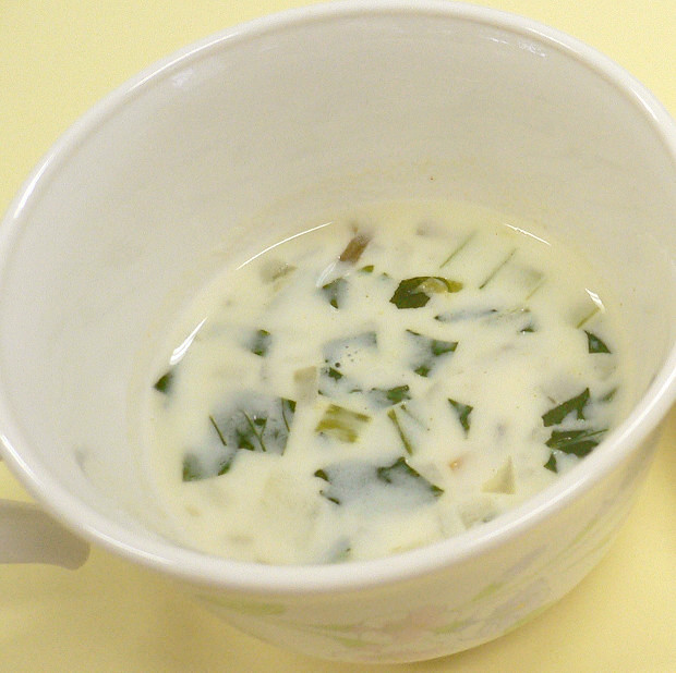 小松菜のミルクスープの画像