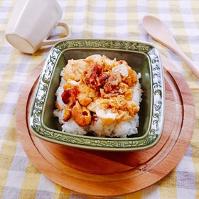 防災食育・ポリ袋で簡単ふわふわ親子丼