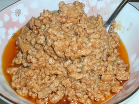 酸味がイイっ!ケチャップで肉味噌?