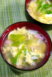 簡単！ほうれん草の根元の中華スープ