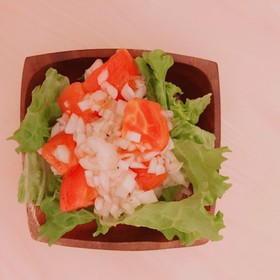 新たまドレと冷しトマトのサラダ
