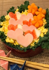 バレンタインに♡ハートのチラシ寿司