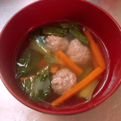チンゲン菜と肉団子のスープ♡の写真