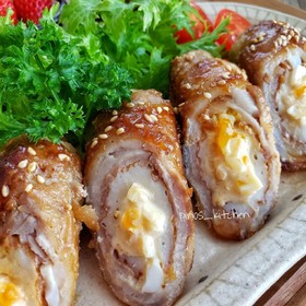 めんマヨタルタルのちくわ肉肉巻