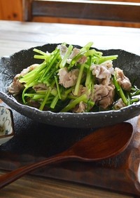 壬生菜と豚肉の煮浸し