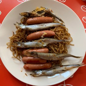 ししゃもウインナー焼きそば