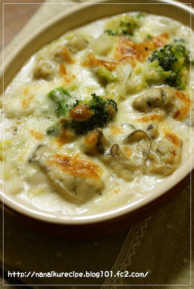 牡蠣と白菜のクリーミーグラタンの写真