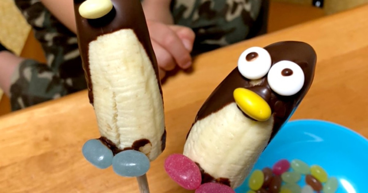 簡単ペンギンチョコバナナ 子どもと一緒に レシピ 作り方 By おーのんのん クックパッド 簡単おいしいみんなのレシピが359万品