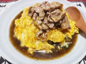 高菜オムライスの豚海苔あんかけ