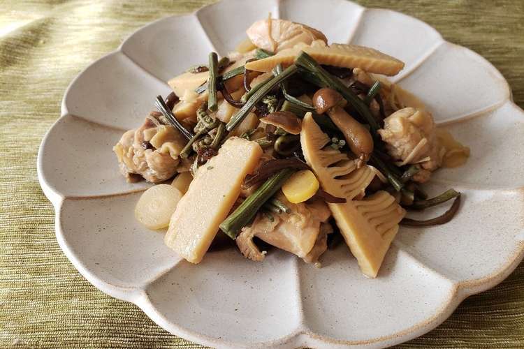 簡単美味 たけのこと鶏肉と山菜の煮物 レシピ 作り方 By Puni クックパッド 簡単おいしいみんなのレシピが361万品
