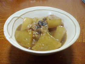 薄切り豚肉と大根のオイスターソース煮