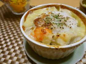 豆腐クリームのチーズを使わないグラタン