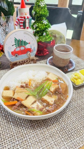 アメリカ★厚揚げと野菜たっぷりあんかけ丼