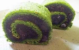 卵ひとつで抹茶の餡ロール