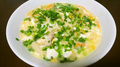 【ダイエット】卵と豆腐の、トロトロスープの写真