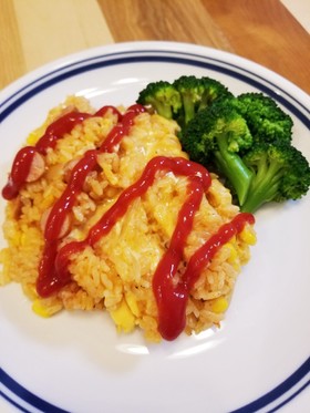 炊飯器で絶品ケチャップライスのオムライス