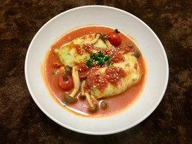 チキンロールキャベツのトマト煮込み