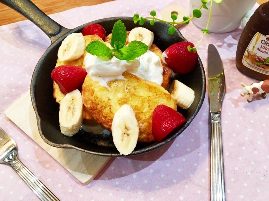 おうちカフェ♡ふわふわフレンチトーストの画像