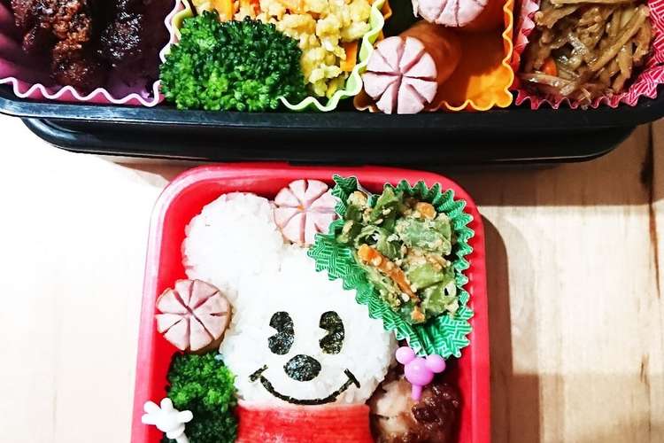 幼稚園のお弁当第22段 ミッキー雪だるま レシピ 作り方 By ゆずﾝ クックパッド