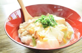 ~まろやか味~豚バラ肉の豆乳あんかけ丼!