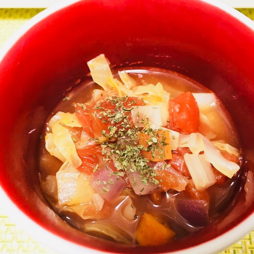 私のミネストローネ風トマトスープの画像